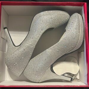Silver Glitter Heels